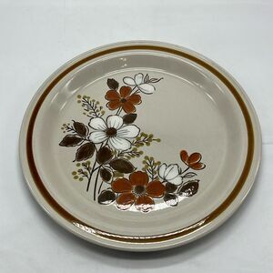 Vintage Brown and Tan Floral Highland Florals Mountian Florals Serving Plate